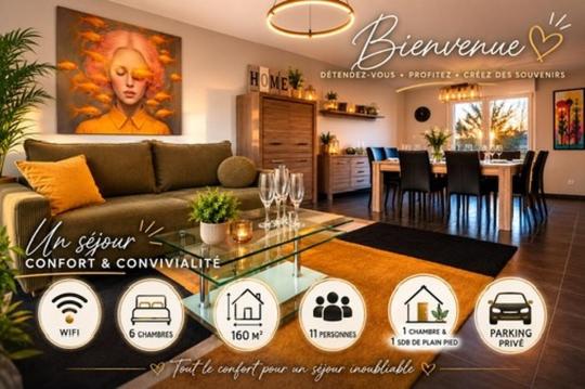 Maison Harmonie 6 chambres Parking Reims Champagne