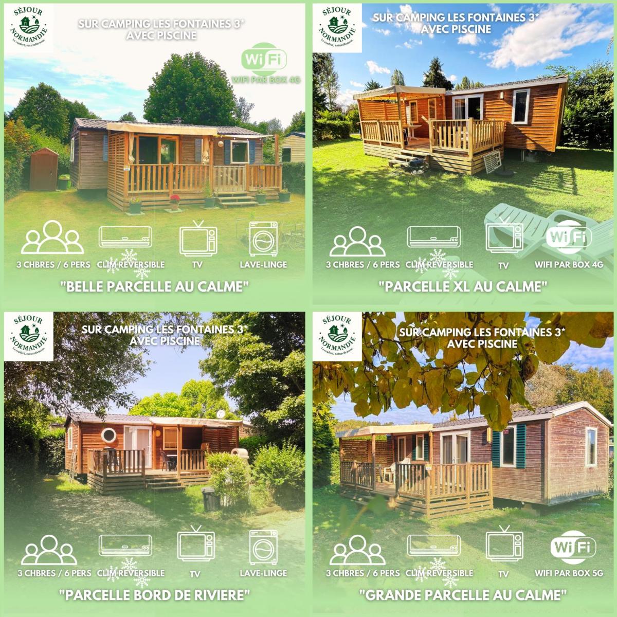 Chalet 3 chambres 6 pers Tohapi 3 étoiles- Direct proprio- plusieurs logements